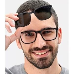 New! Carrera Black Eyeglasses with Clip-On Sunglass Lenses, CA 8045/CS 0807SP